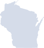 Outline map of Wisconsin.