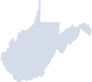 Outline map of West Virginia.