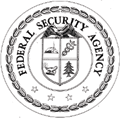 Logo of the Social Security Board as part of the Federal Security Agency from 1939-1946