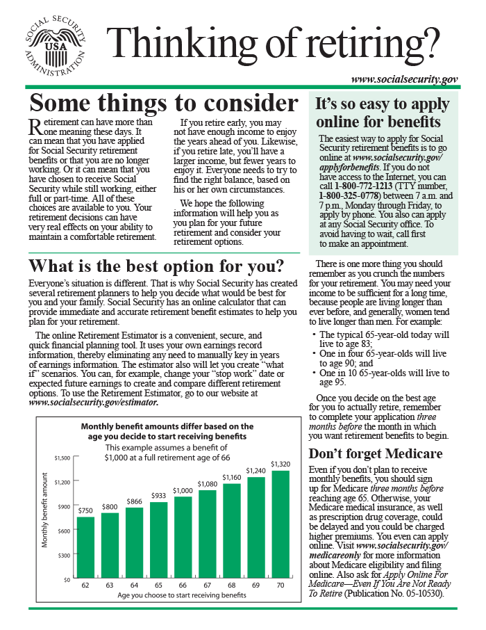 Thinking of retiring? insert, page 1