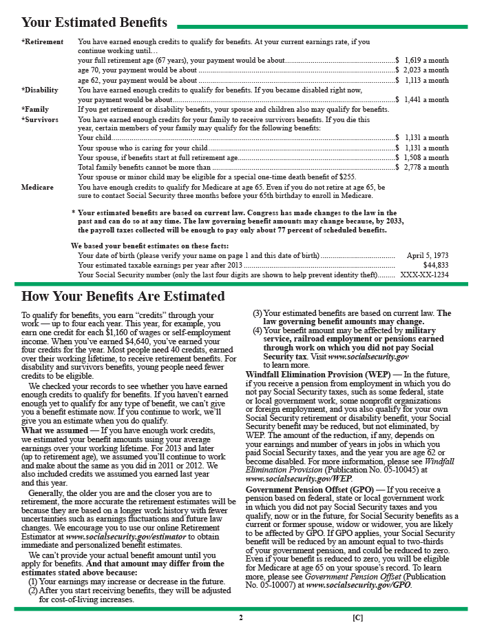 Does the social security administration provide regular updates regarding the value of your account?