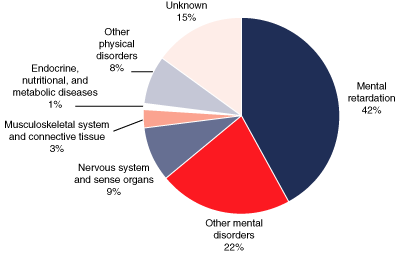 Pie chart with tabular version below.