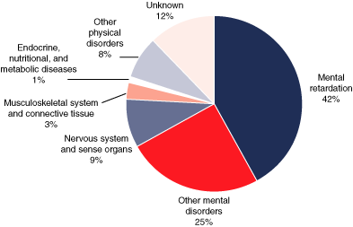 Pie chart with tabular version below.