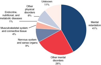 Pie chart with tabular version below.