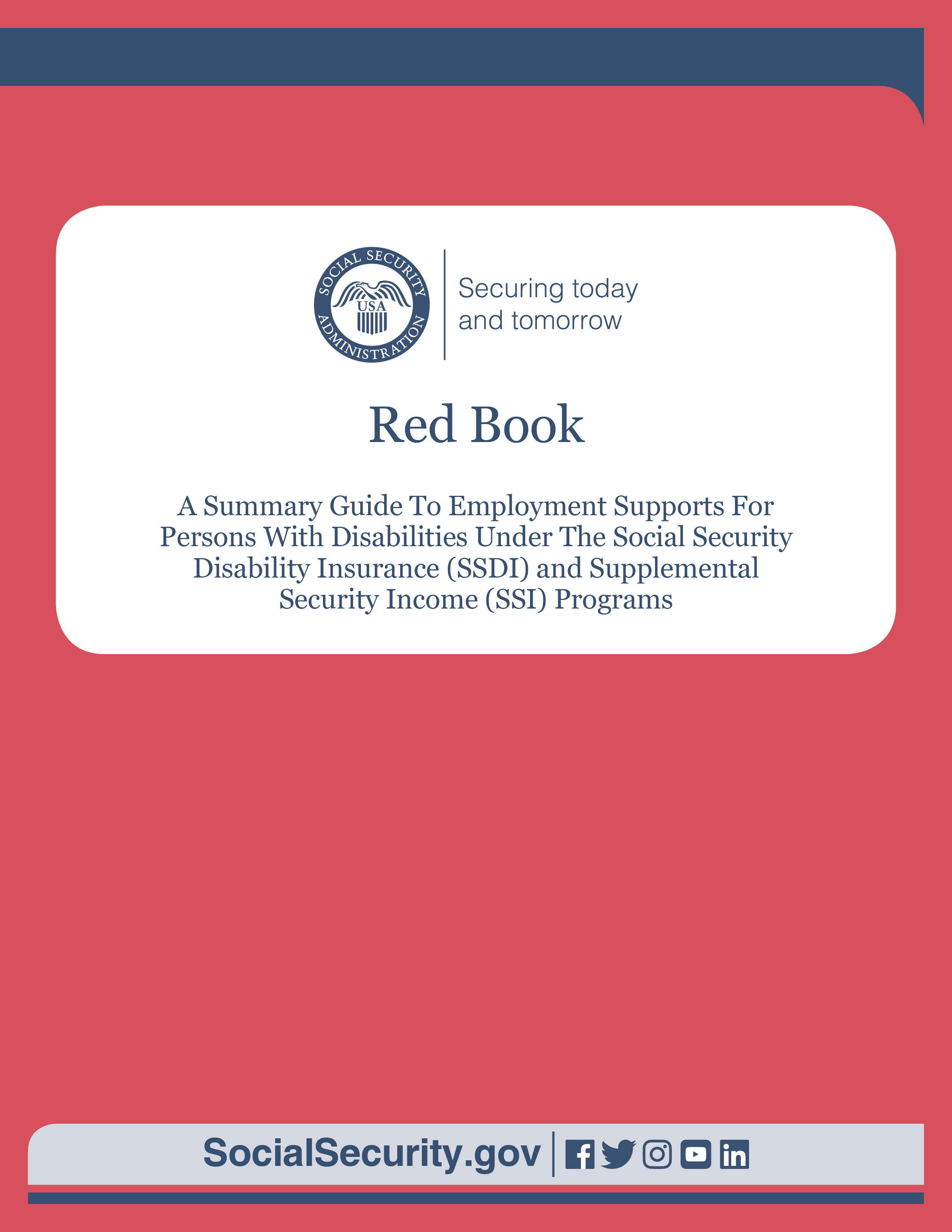 Social Security Online The Red Book A Guide to Work Incentives